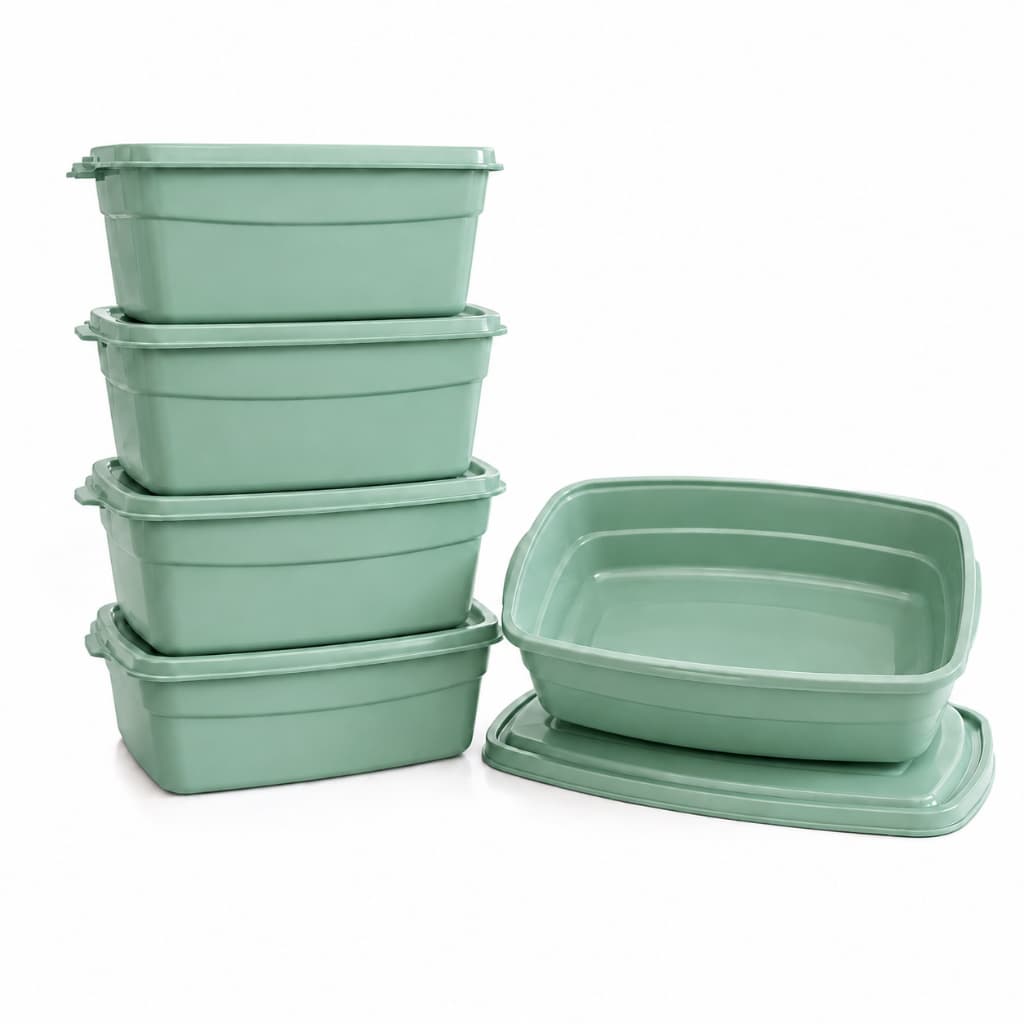 Kit 4 Potes Retangular De Plásticos Para Armazenar Alimentos