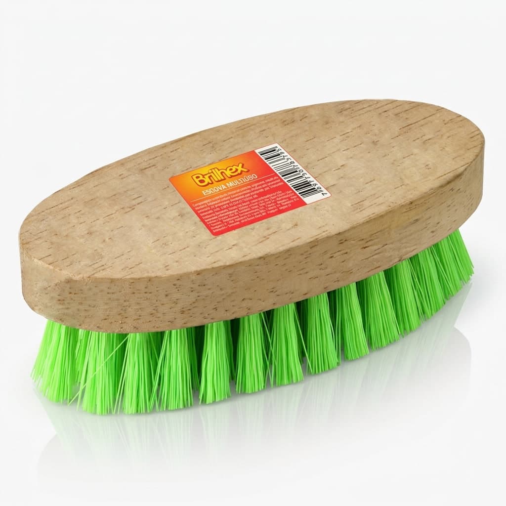 Escova Multiuso Tradicional Brilhex Cerdas Firmes Limpeza Geral 70g 6.05x4.05x12.05cm
