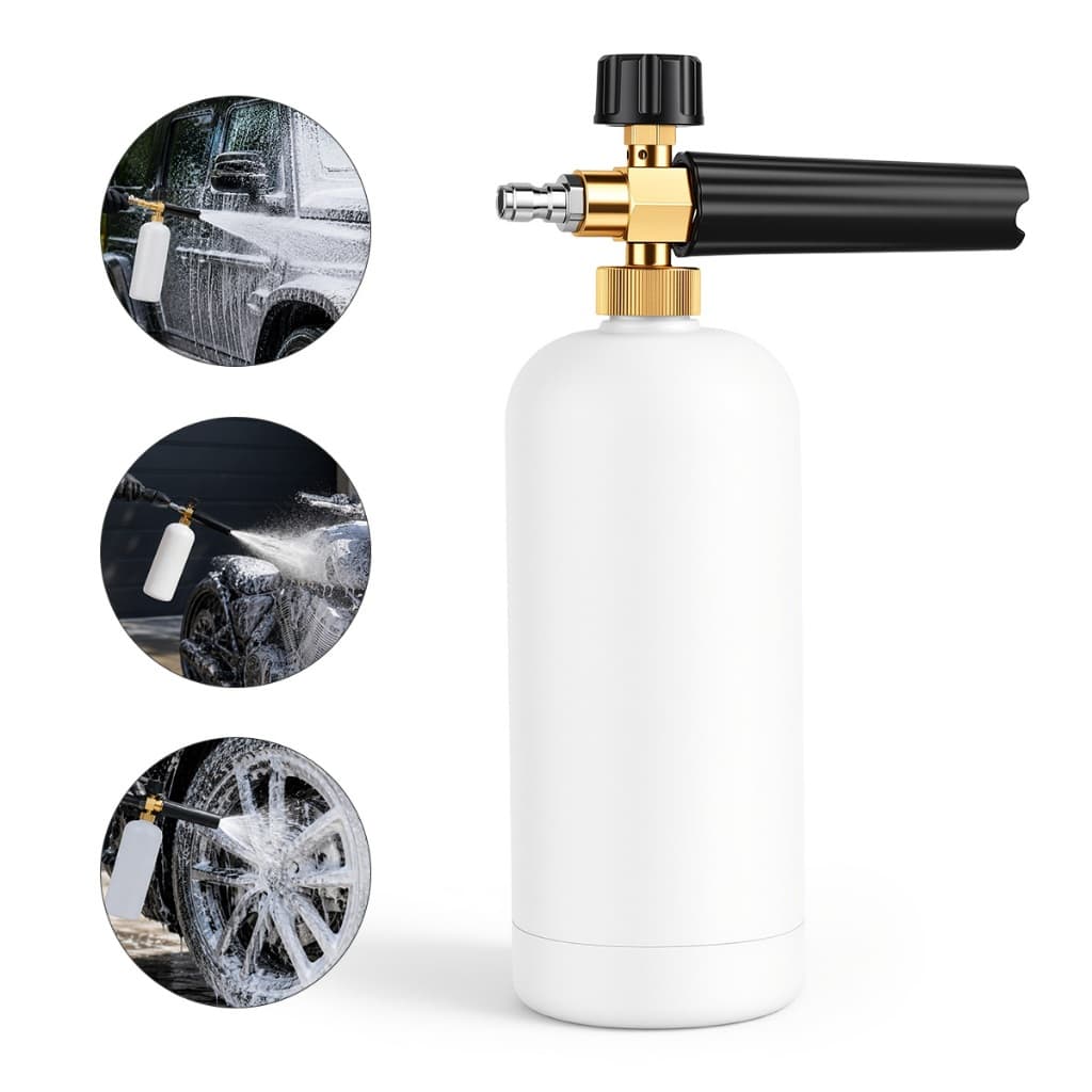 1L Snow Foam High Pressure Washer Foam Cannon with Quick Coupling Hose