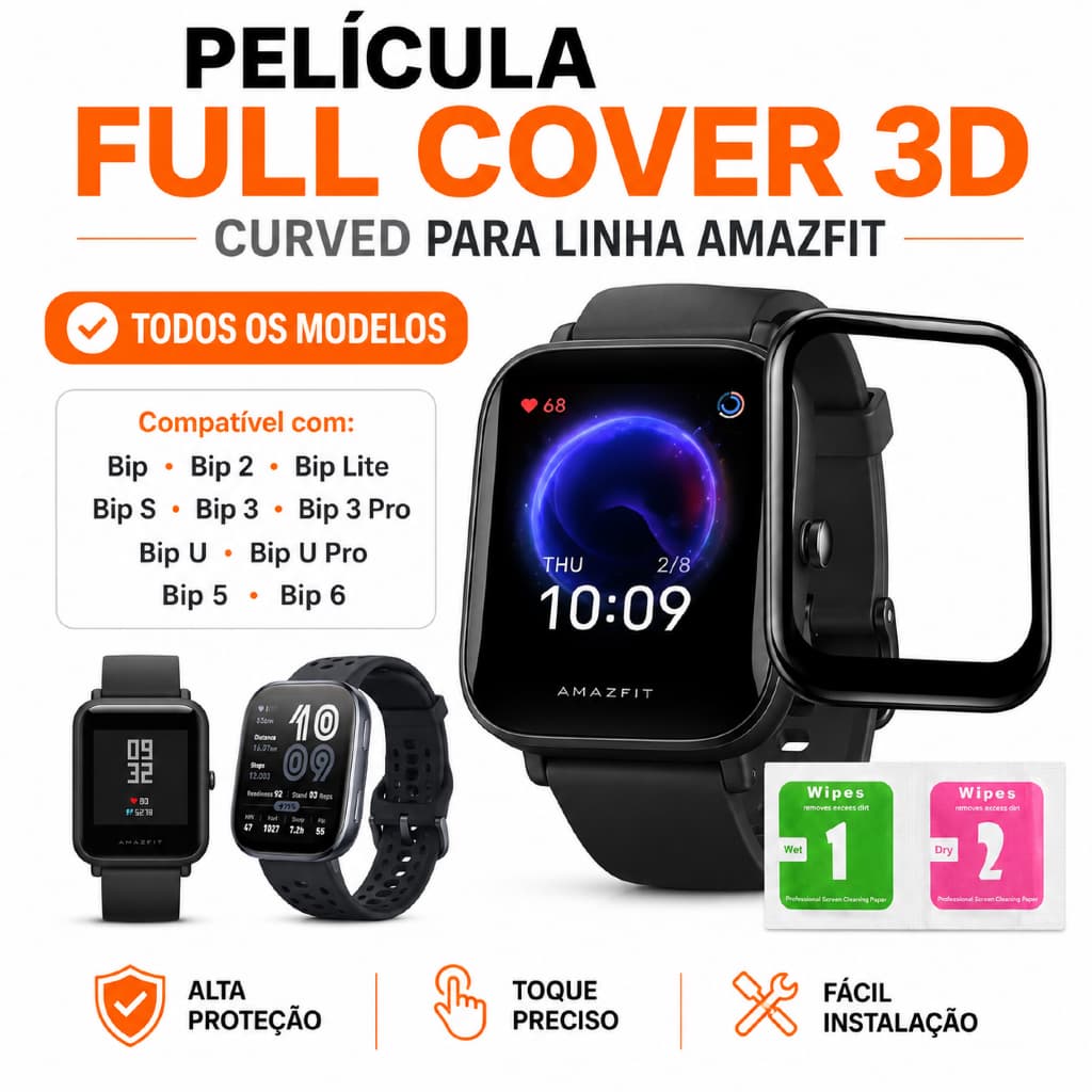 Película Amazfit BIP 3 /3 PRO/ Bip/ 2/ BIP LITE/ BIP S /BIP U / U PRO /BIP 5 / 6 Peliculas 3D Curved