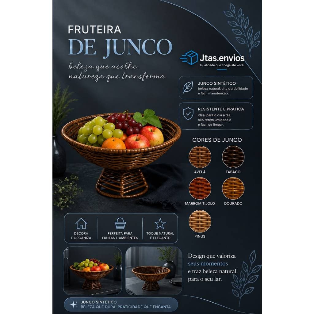 Fruteira de Mesa com junco sintético