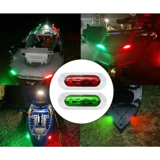 Par de Luzes de Navegação Bombordo e Boreste 12-24v led verde e vermelho