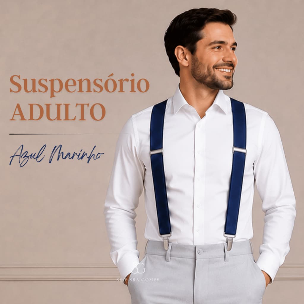 Suspensório Azul Marinho Adulto