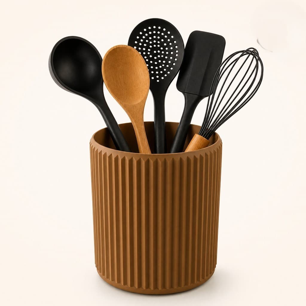 Suporte de Utensílios de Cozinha Redondo Organizador para Talheres e Acessórios