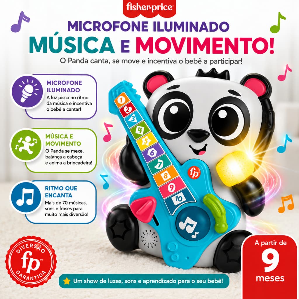 LANÇAMENTO | FISHER-PRICE ESQUADRÃO MUSICAL PANDA VAMOS CANTAR JUNTOS — BRINQUEDO MUSICAL INTERATIVO P/ BEBÊS + 9 MESES.