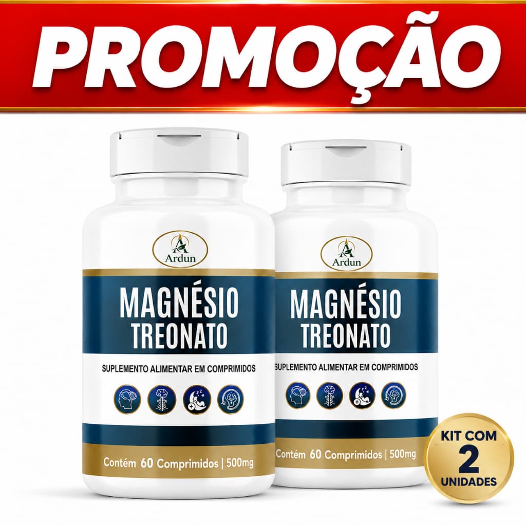 Kit 02 potes Magnésio de Treonato treonina 60 comp. ORIGINAL 120 COMP. TOTAL