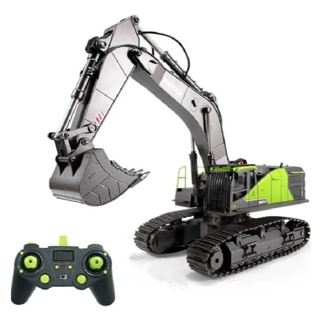 Escavadeira Metal Huina 1593 Controle Remoto 22 Funções Top Realista!