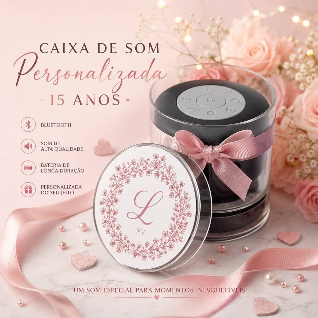 Caixa de Som Multimídia à prova D’Água Personalizada (Kit com 5 Unidades)