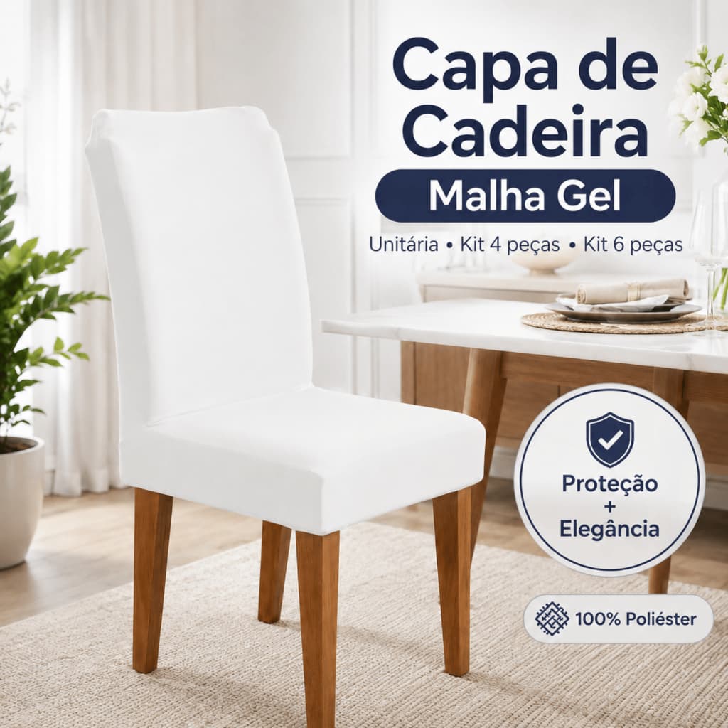 Capa de Cadeira Guilherme Confecções Branco