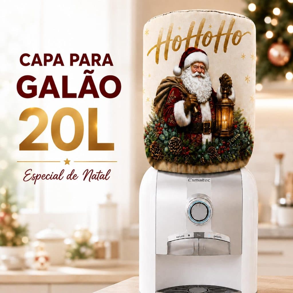 Capa Para Galão de Água 20L Natal Papai Noel Decorativa Natalina - Novadecora