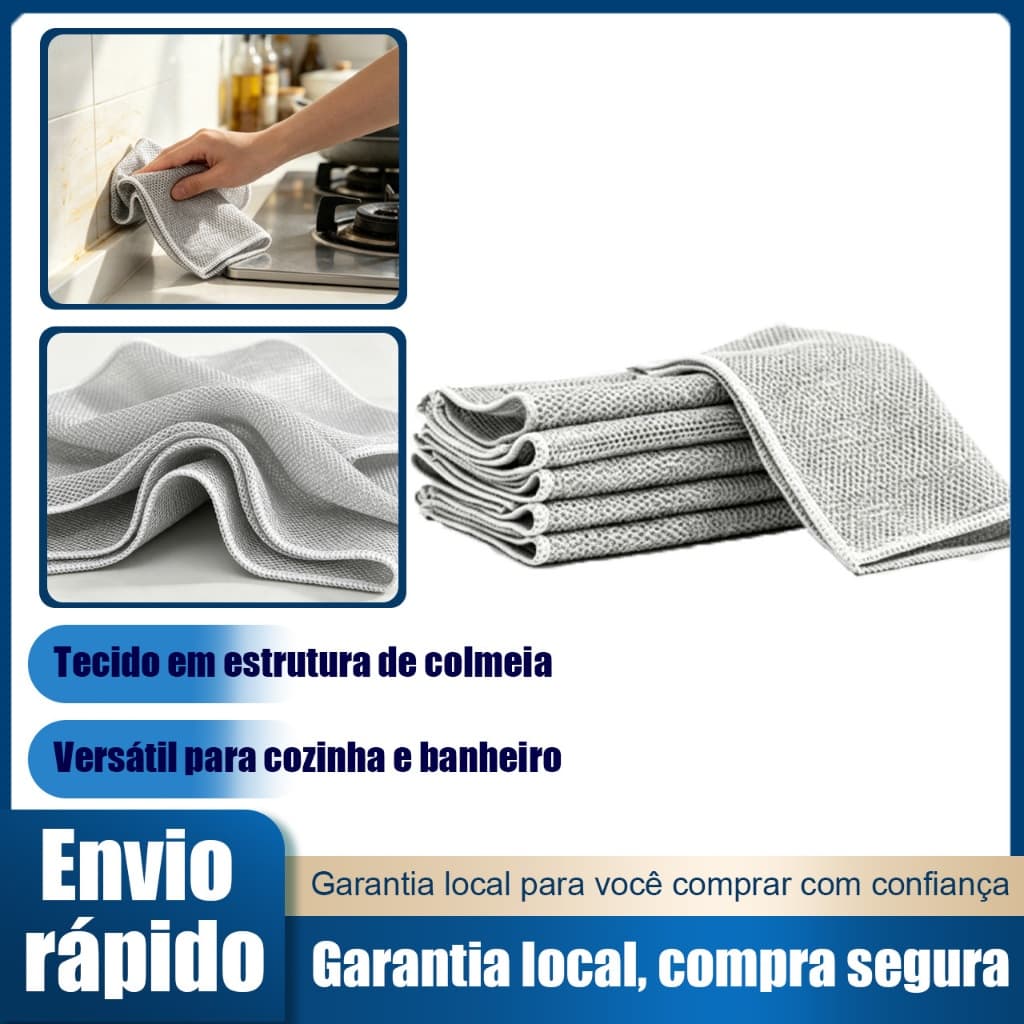 Pano de limpeza multiuso de malha de arame dupla face lava louças e panela antigordura