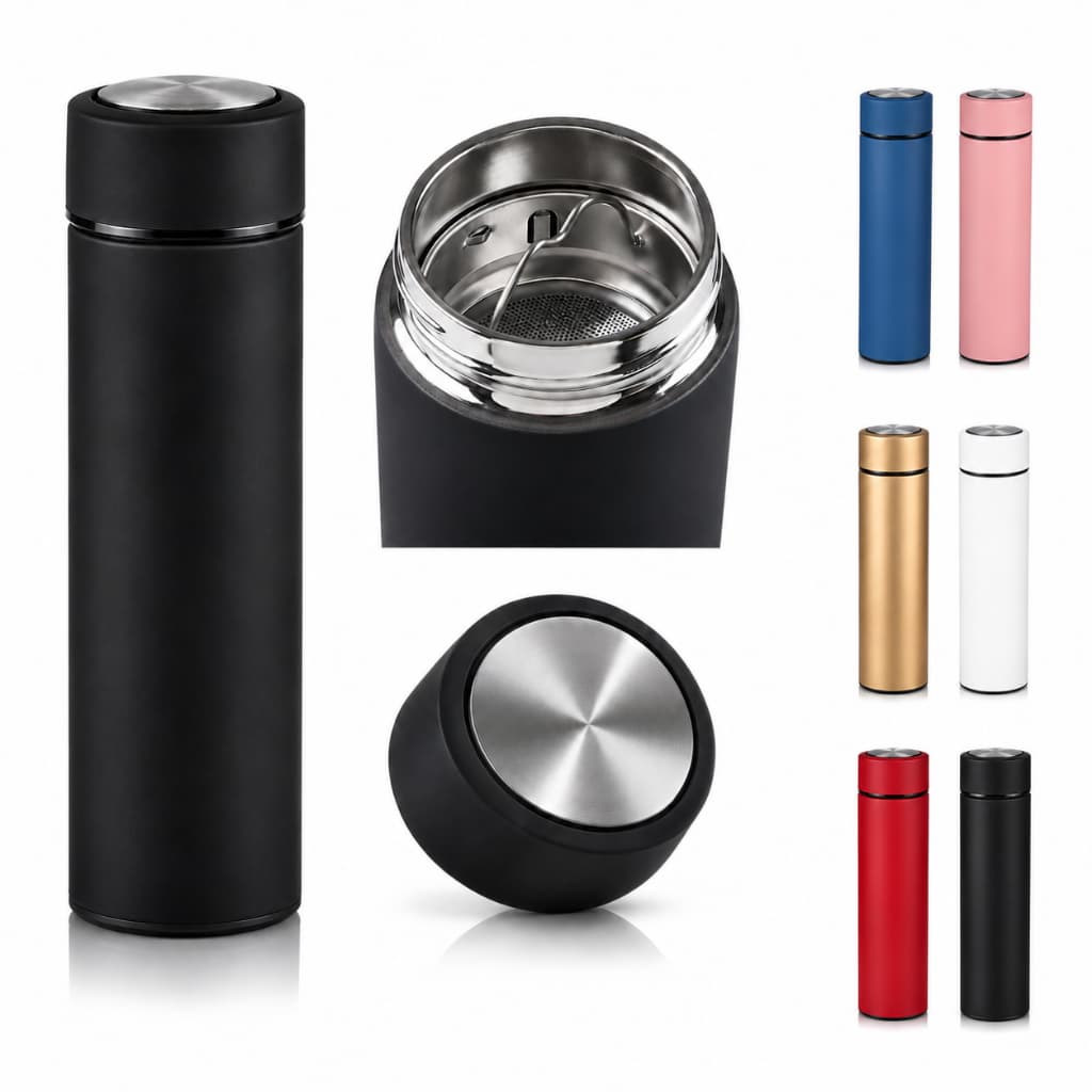 Garrafa Térmica 500ml Aço Inox Emborrachada para Água Café Quente e Frio