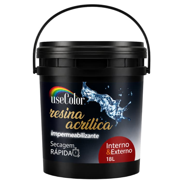 Resina Acrílica Impermeabilizante 18L Incolor Rápida Secagem Acabamento brilhante Base Água Multiuso