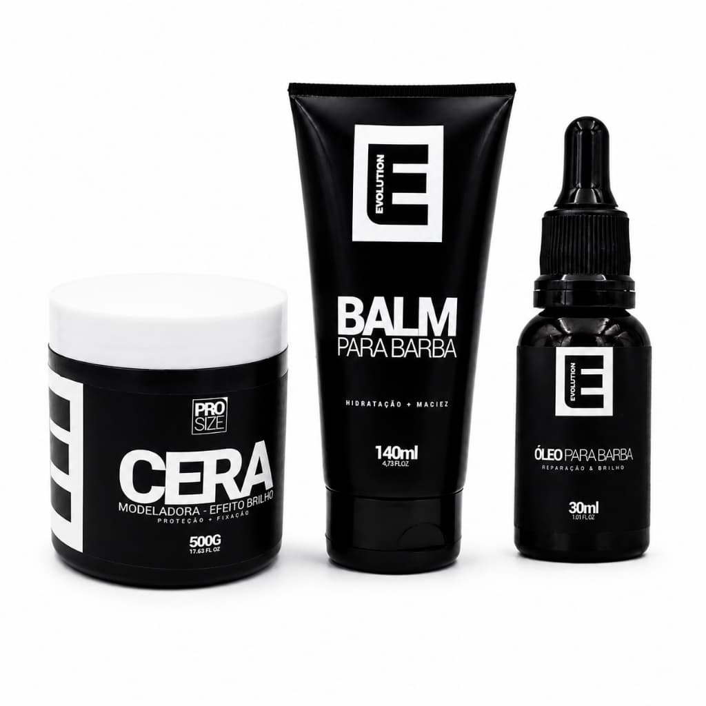 Kit Cera Modeladora 500g + Balm e Oleo Para Barba