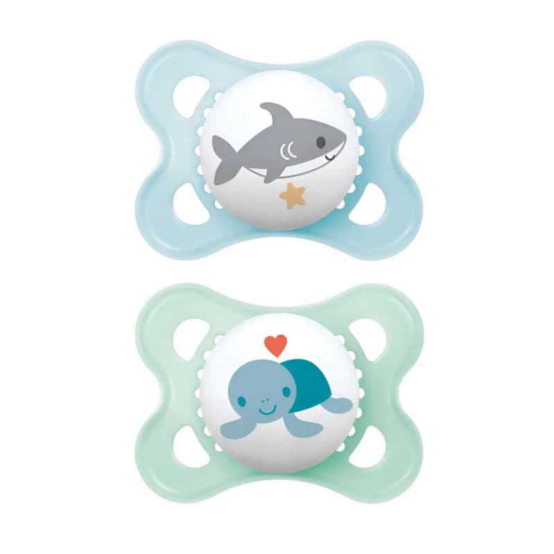 Kit Com 2 Chupetas Sayings Azul Mam ® Baby 0-6 Meses Tam. 1
