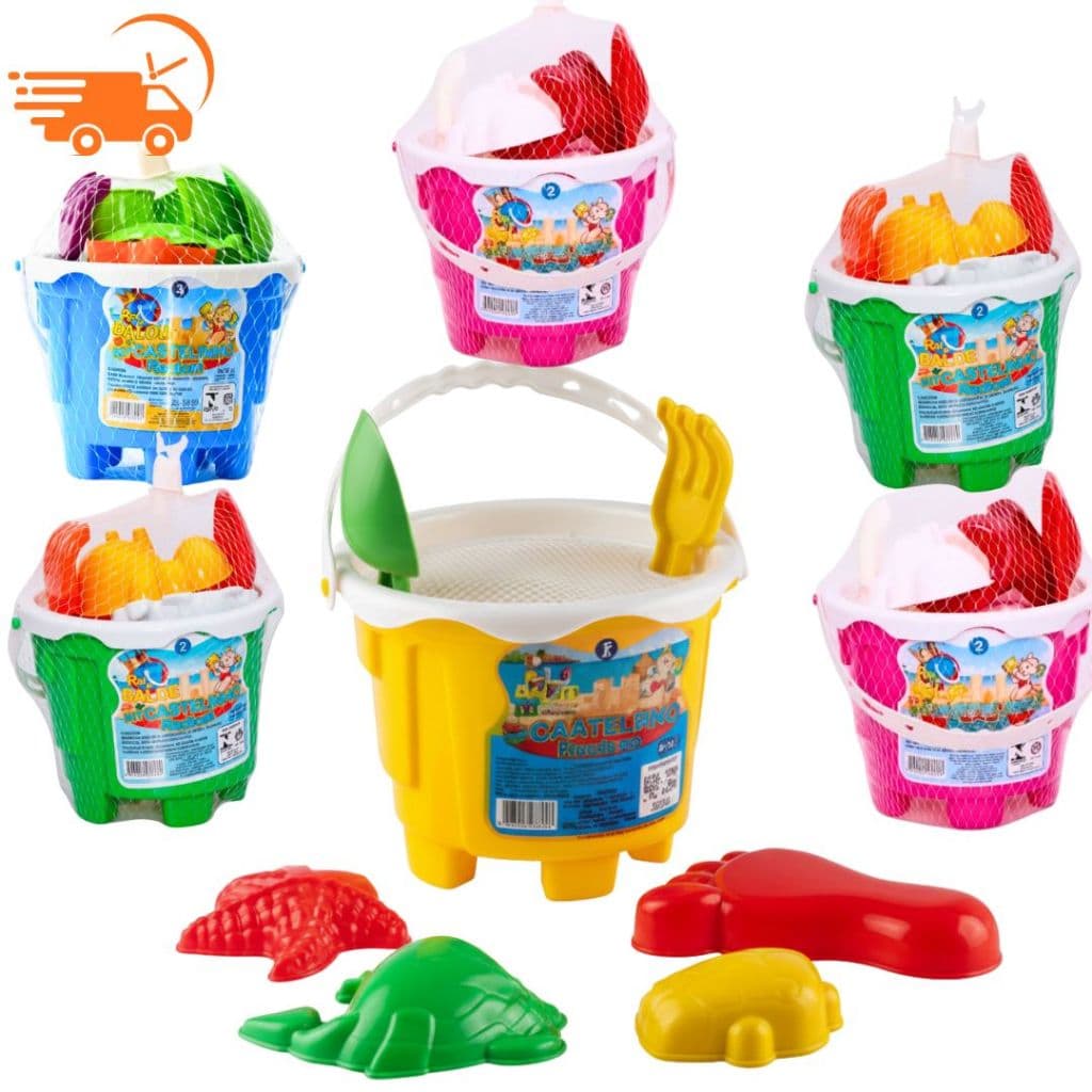 Kit 6 Baldinho De Areia Praia  Com Forminhas Pá e Acessórios Brinquedos Educativo Completo Para Seu Filho