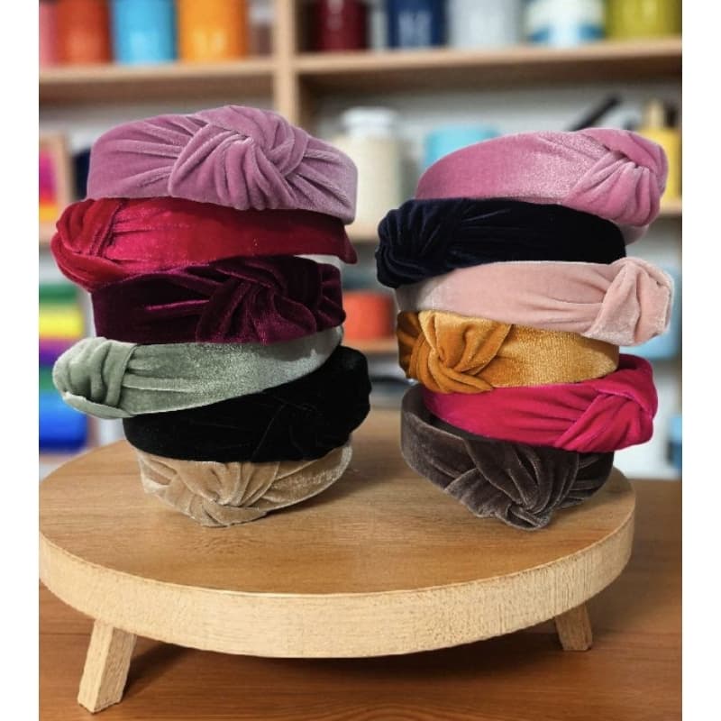 tiara de nó turbante veludo 12 unidades