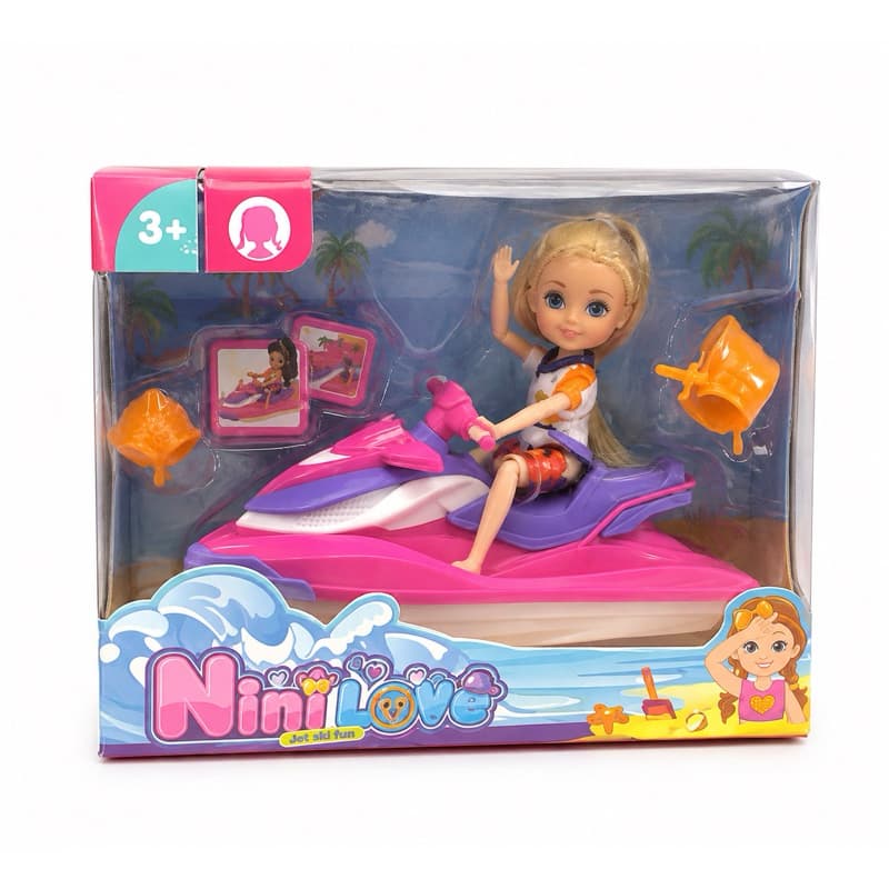 Boneca com Moto Aquática Jet Ski Nini Love Brinquedo Infantil +3 Anos
