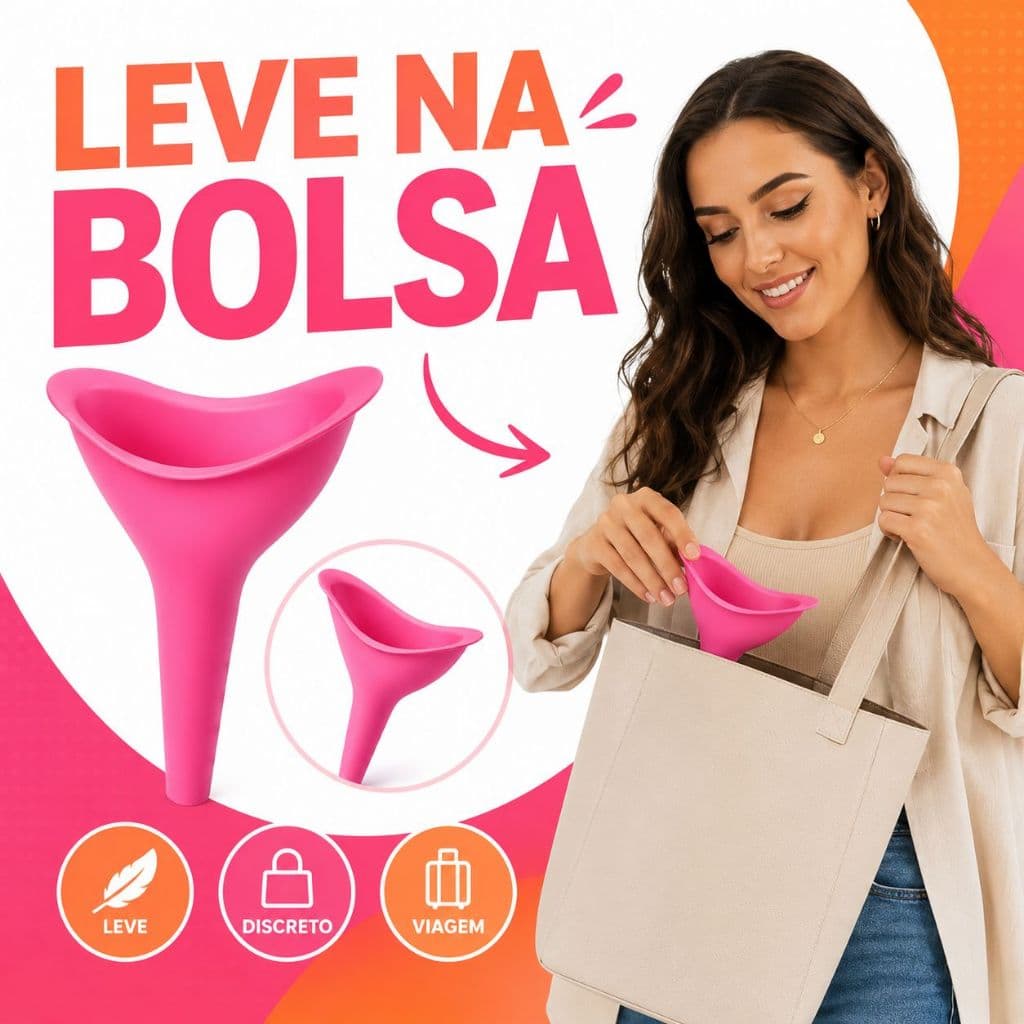 Kit 5 Urinol Feminino Portatil Dispositivo para Urinar em Pe Reutilizavel Silicone Viagem Camping