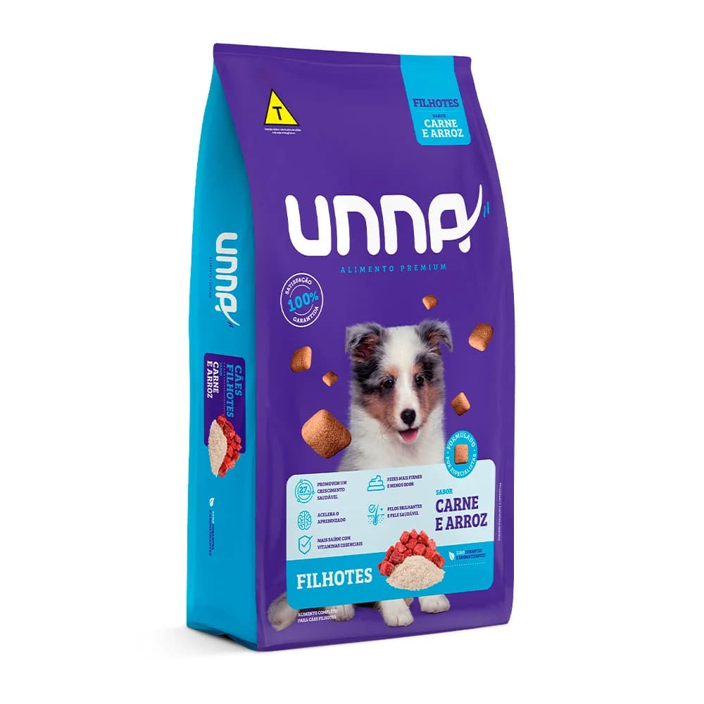 Ração Unna Cães Filhotes 10kg Carne e Arroz