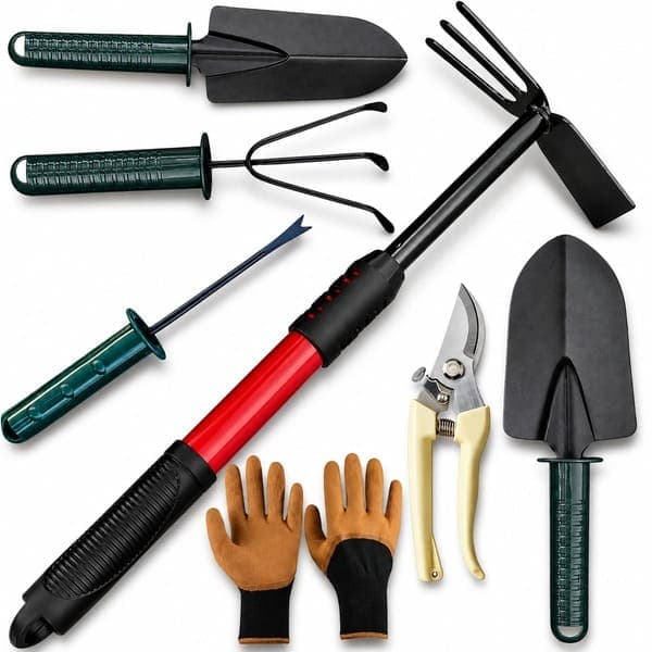 Kit Jardimagem de Alta Qualidade Enxadinha XGG 40CM Pás Grandes Rastelo Saca Erva Daninha Alicate de Poda e Luva