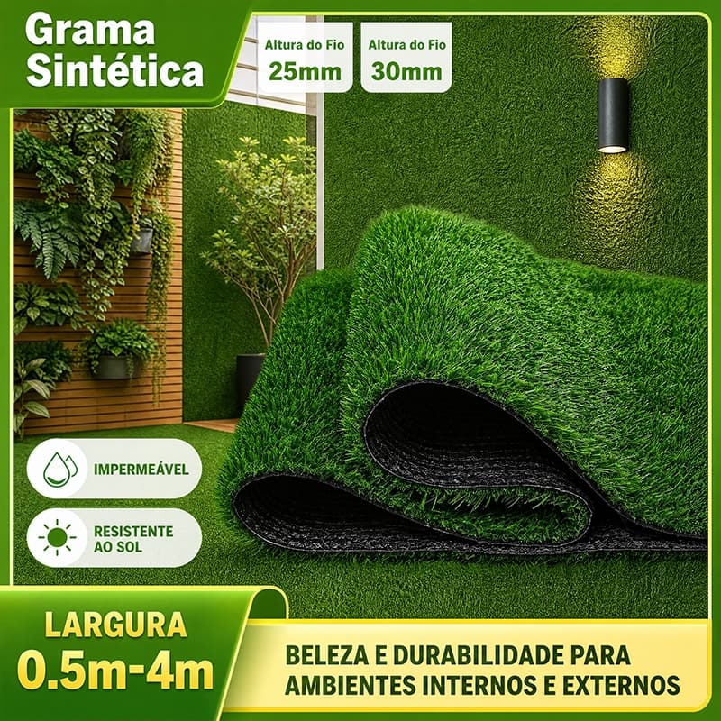 Grama Sintética Artificial 30mm 3x0,5m | Grama Verde Para Jardim E Quintal – Área Externa