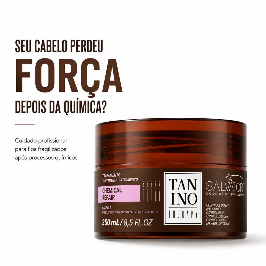 Máscara Creme Condicionador Salvatore Chemical Repair Cabelos Elásticos Emborrachados Pós Química Passo 2 250g
