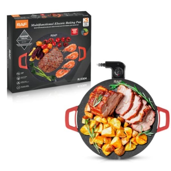 Churrasqueira Elétrica RAF R.5304 Grill Multifuncional 1800W 36cm 220V Preto