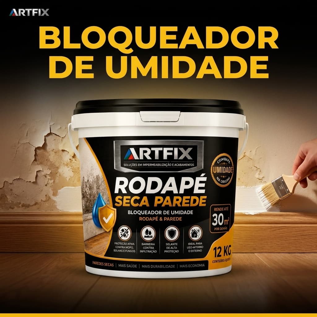 QUEIMA DE ESTOQUE - Rodapé Impermeabilizante 4KG e 12KG - Proteção Contra Infiltrações e Umidade nas Paredes