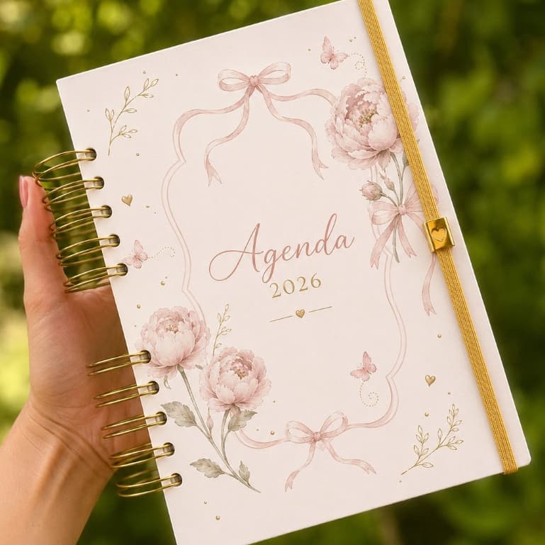Agenda 2027 Feminina Personalizada | Capa Dura | 394 Páginas | 1 Dia por Página | Planner Diário