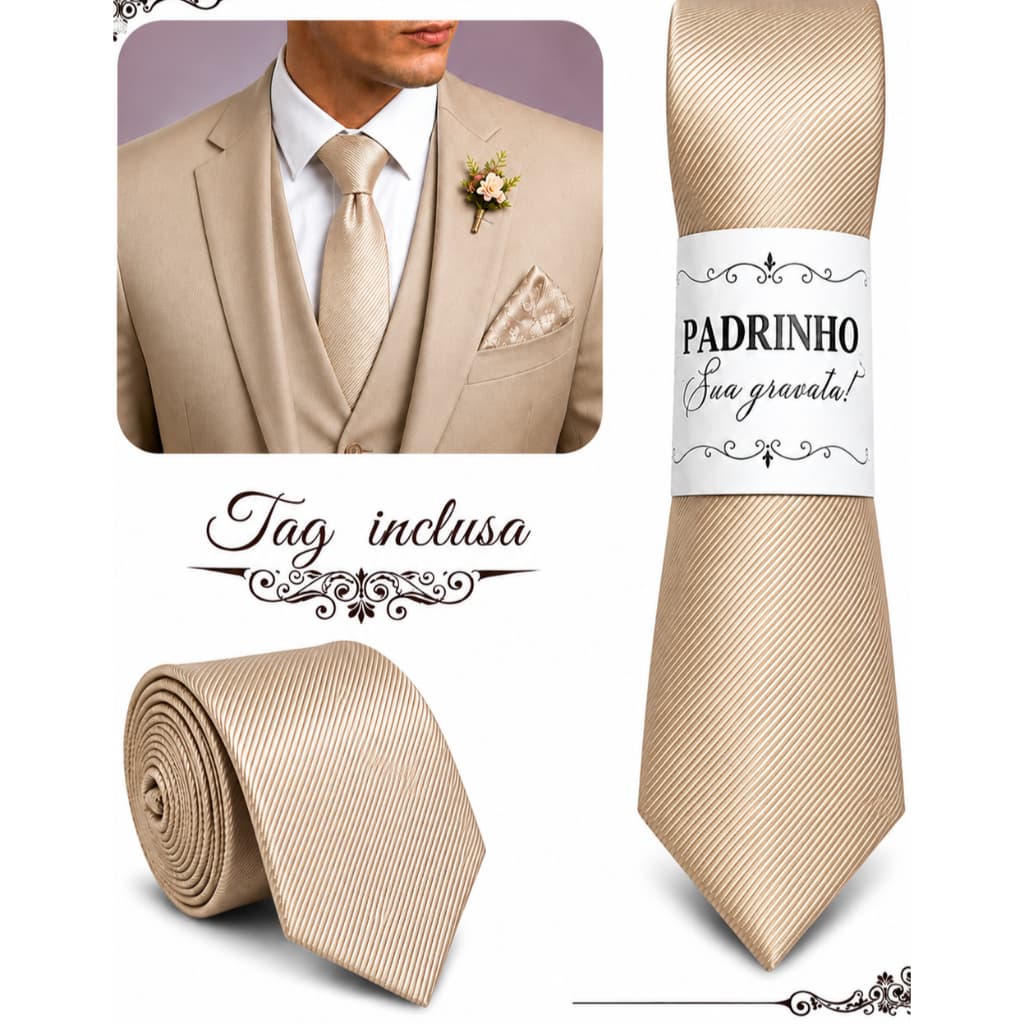 Gravatas Bege para Padrinhos Casamento