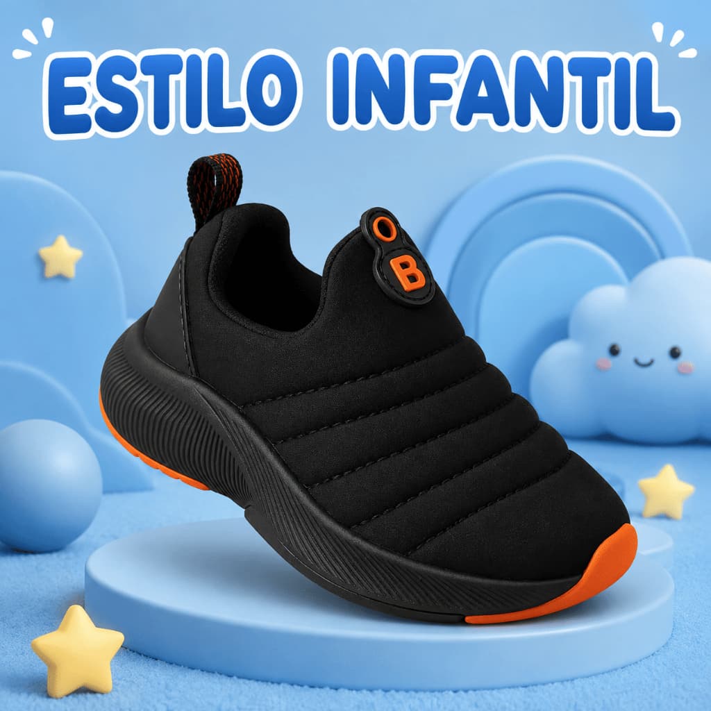 Tênis Infantil Calce Fácil Menino e Menina Slip On Confortável Leve Escolar Macio