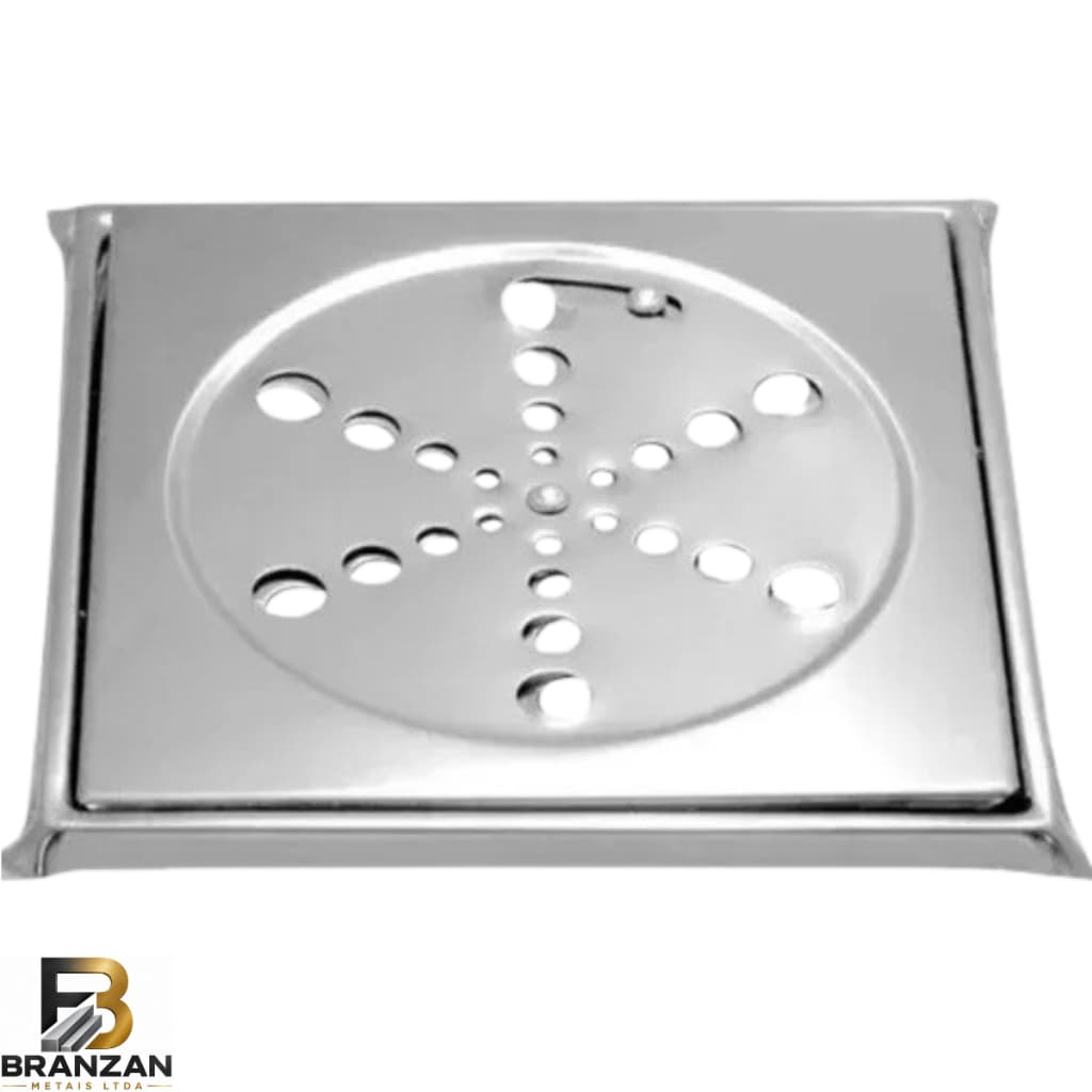 Ralo GRELHA Giratória Quadrado 10x10 Cm Com Caixilho - Aço Inox 430