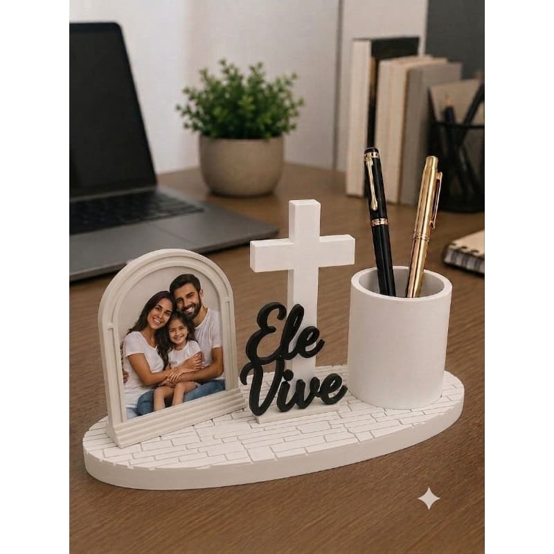 Organizador de canetas – Porta retratos – Silhueta Personalizada| Organizador de mesa | Organizador decorativo.