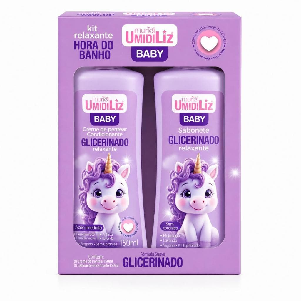 Kit Muriel Umidiliz Baby Relaxante Hora do Banho Sabonete e Creme de Pentear Condicionante 2x150ml