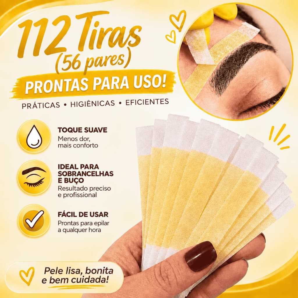 Kit Tiras de Cera para Sobrancelhas e Buço  | Depilação | Frete Grátis