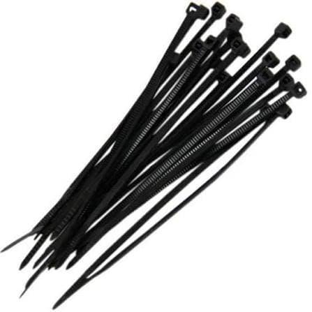 20 Unidades De Presilhas De Nylon Preta Tamanho 20cm