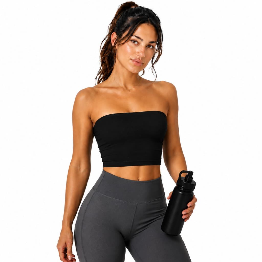 Cropped Tomara Que Caia Feminino Suplex Top Faixa Tube Blusa Cropped Moda Feminina Verão Básico Alça Sem Bojo