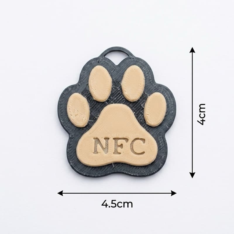 2 UND Pingente Tag NFC Pet Perdido Informações na Coleira