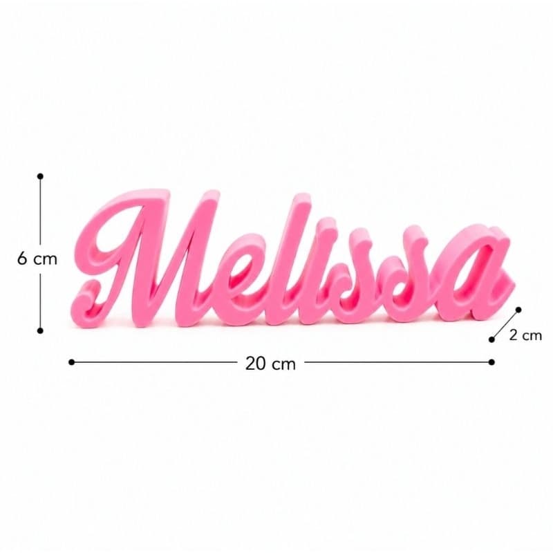 🎀 Nome Melissa Decorativo Rosa Letreiro de Mesa Decoração Quarto Infantil Bebê Menina Presente Delicado
