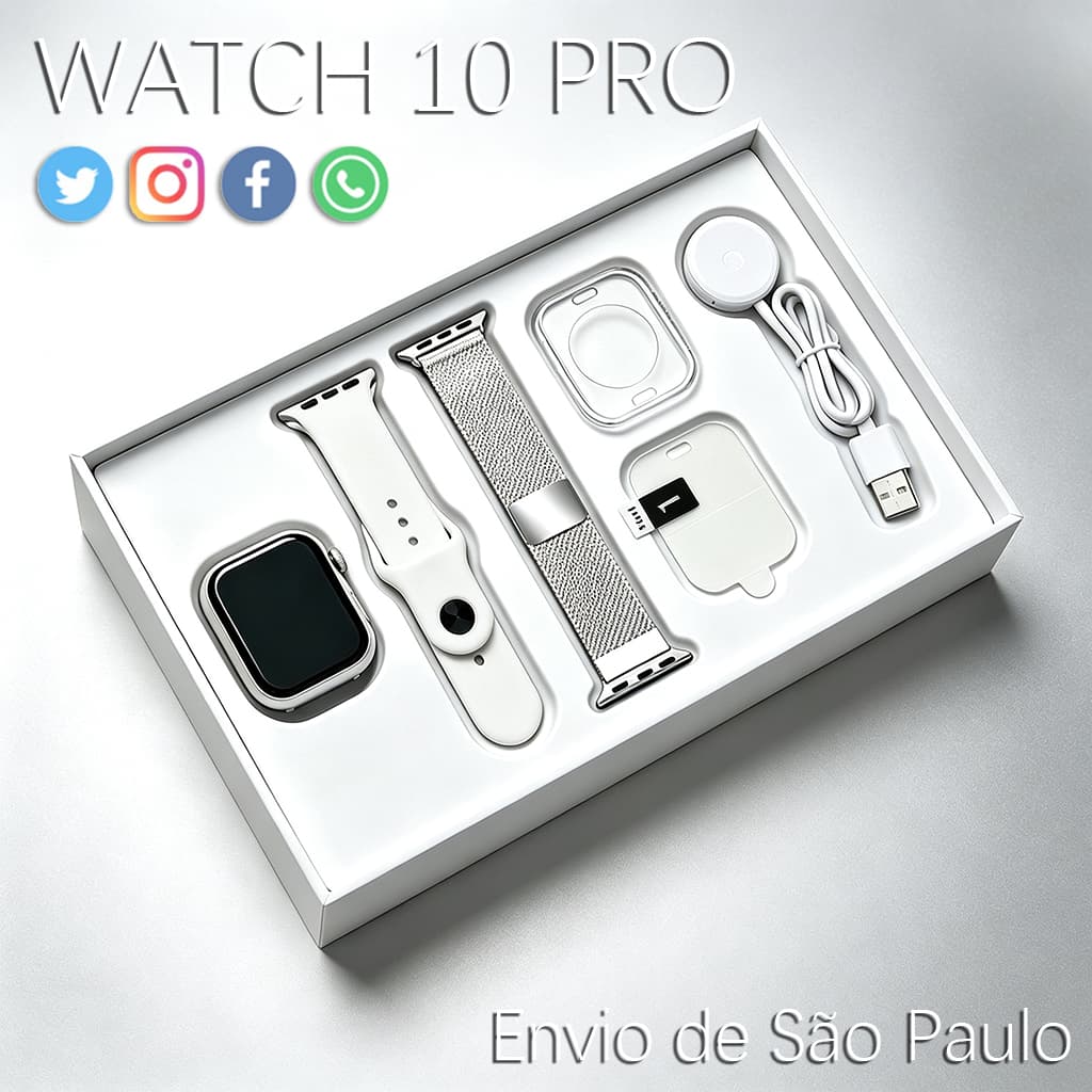 2026 Smartwatch S10 Pro Mini com Chamada Bluetooth Pressão Calculadora e Compatível com Android e iOS