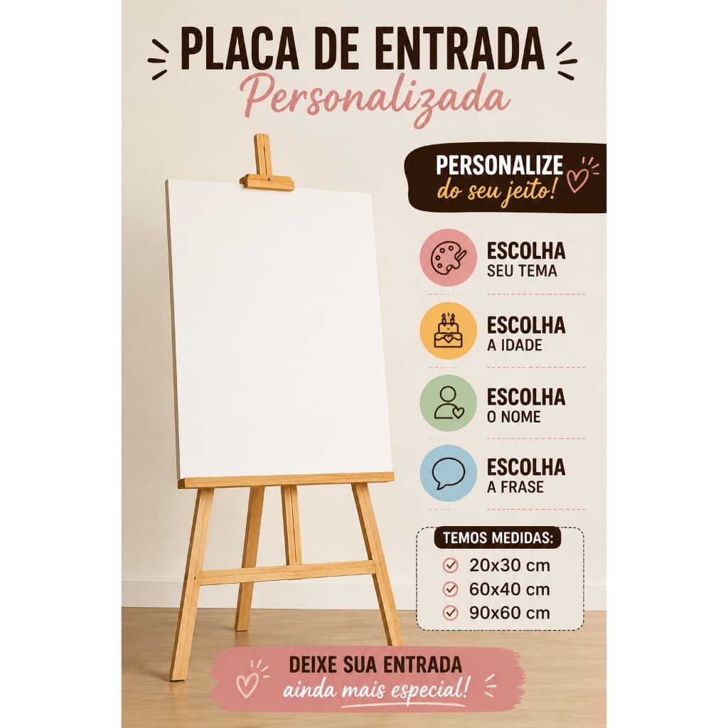 Placa de Entrada Personalizada para Aniversários