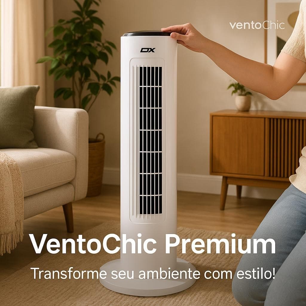 Circulador Ar Portátil Elegante Ventilador Reversível Silencioso Econômico 110V