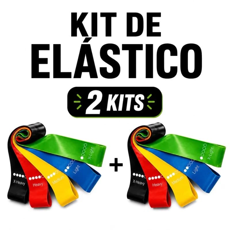 2 Kit 5 Elásticos para Exercícios Original Mini Band Elástico de Exercício Crossfit Fisioterapía