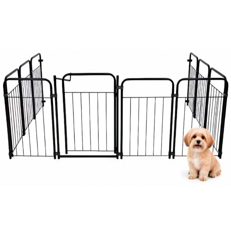 Cercado Pet Com Portão ( Até 4,21cm ) Grade de Segurança Em Aço Resistente Proteção Cachorro Ambiente Externo e Interno