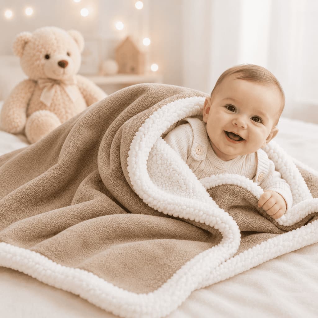 Kit 2 Coberdrom Bebê Premium Sherpa 1,00x0,80 Dupla Face Super Macio Quentinho