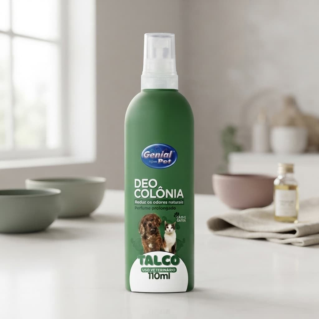Deo Colônia Talco 110ml Genial Pet Perfume para Cães e Gatos