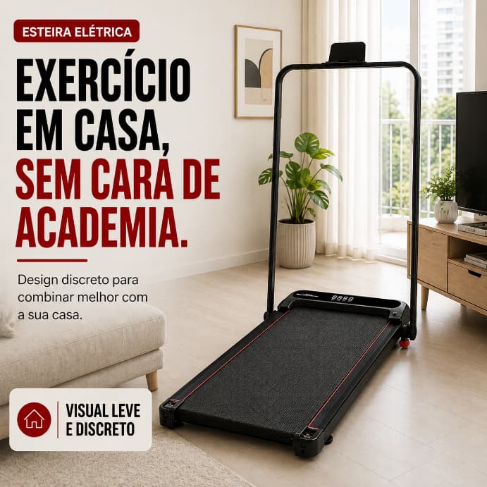 Esteira Elétrica - Caminhe no Conforto de Casa em Dias Quentes - Compacta 1–10 KM/H