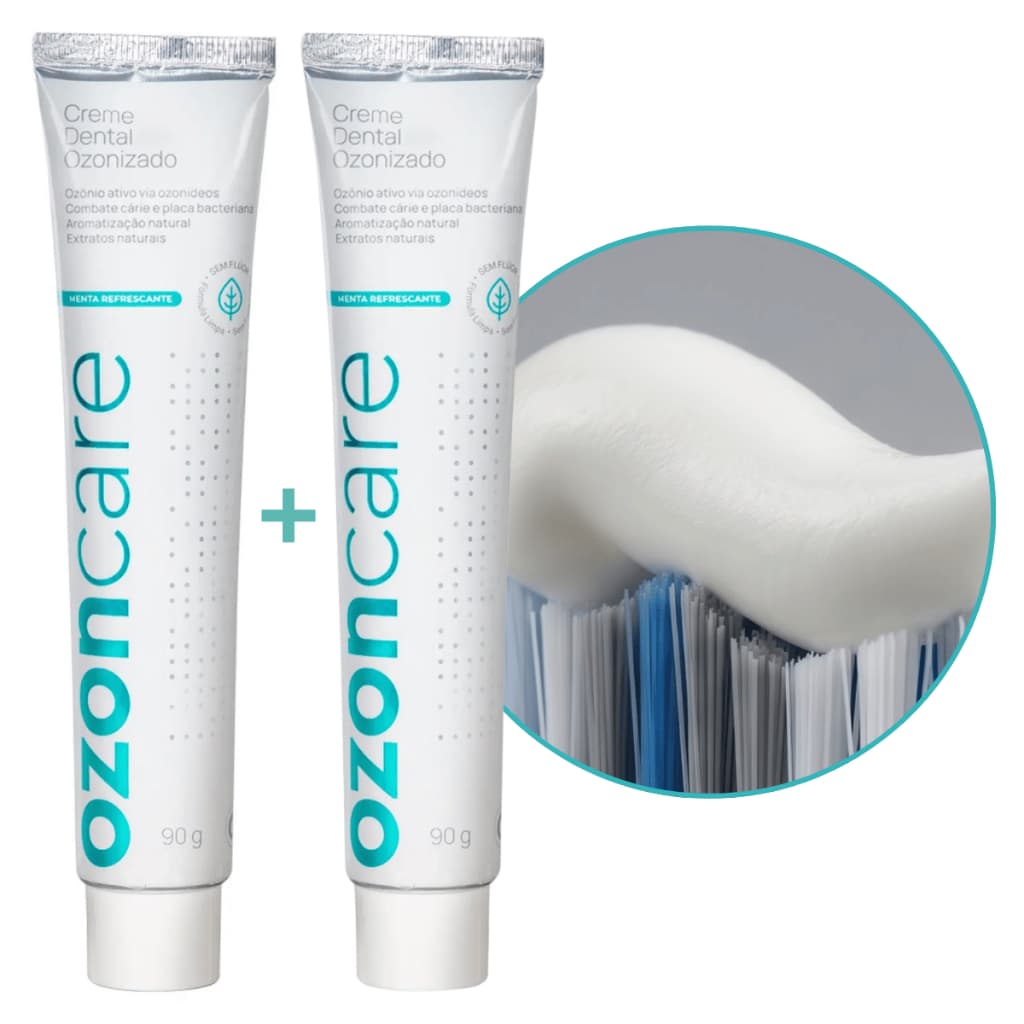 Kit 2 Creme Dental Ozonizado Philozon 90ml Dente Sensível Natural Sem Flúor Dente