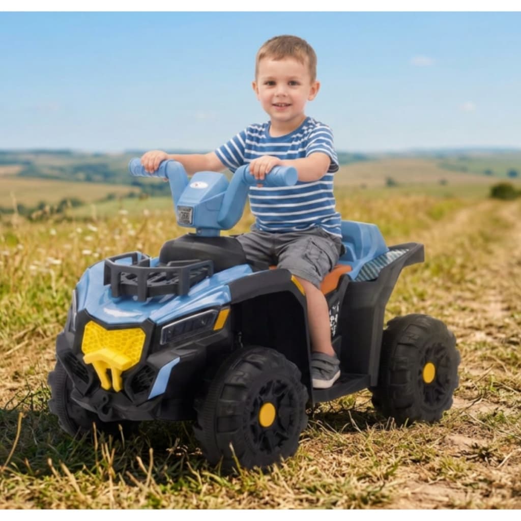 Divertido Quadriciclo Eletrico Infantil Bateria 6v Seguro Confortavel Azul Infantil